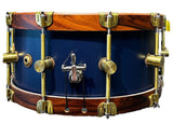 Caisse claire A&amp;F 6,5x14 Chandler Blue Club en teck/érable avec contre-cercles en palissandre