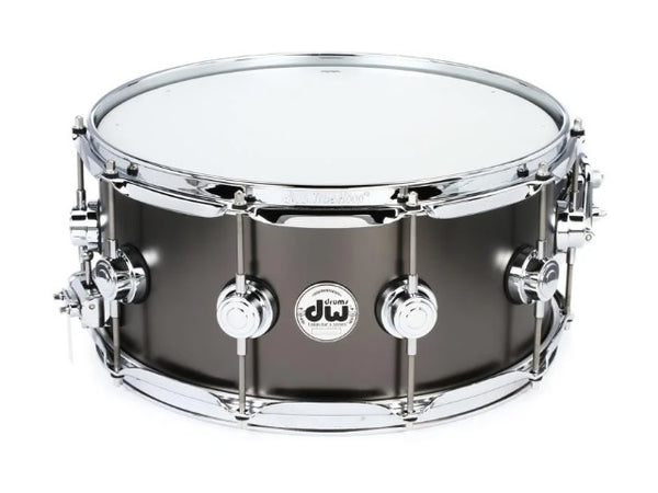 DW 6.5" x 14" Collector's Series Snare Black Satin Over Brass with Chrome Hardware