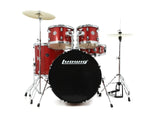 Kit de batterie Ludwig 5 pièces Accent Drive avec matériel, cymbales et trône Red Sparkle 10 12 16 14SN 22BD