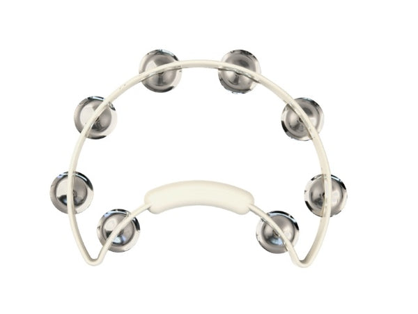 Tambourin solo Rhythm Tech avec cymbalettes en nickel blanc