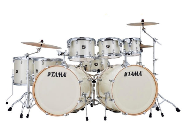 Tama Superstar Classic Maple Wrap Lot de 8 coques Finition blanc vintage scintillant