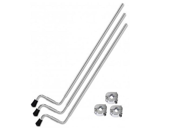 DW Chrome Floor Tom Legs 3 Pack w/ 2012 Memory Clamp