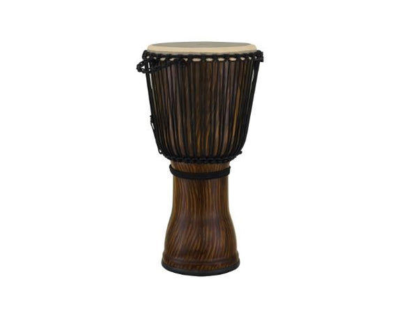 Djembé artisanal Pearl 14" à grain droit avec corde de conception Limba